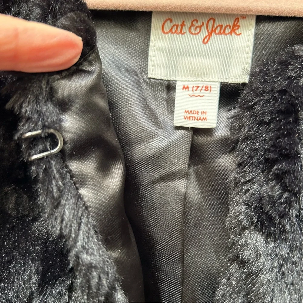 Cat & Jack Faux Fur Black Shrug Size M